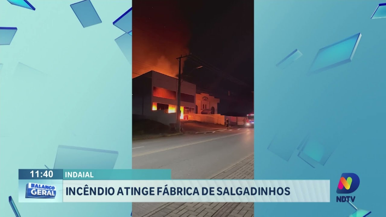 Indaial: incêndio atinge fábrica de salgadinhos na manhã desta terça feira