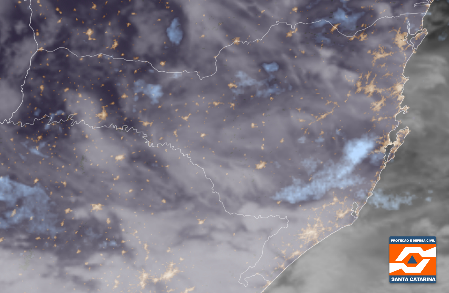 Monitoramento Meteorológico DC/SC 12/08 06:25 - Secretaria de Estado da Proteção e Defesa Civil de Santa Catarina