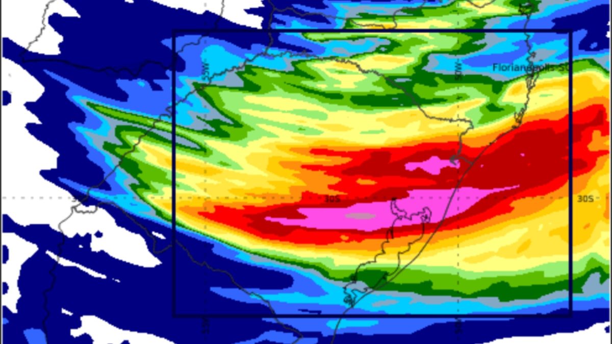 Acumulados acima de 150 mm: Sul entra em alerta para chuva intensa e risco de tempo severo até sexta-feira (14)