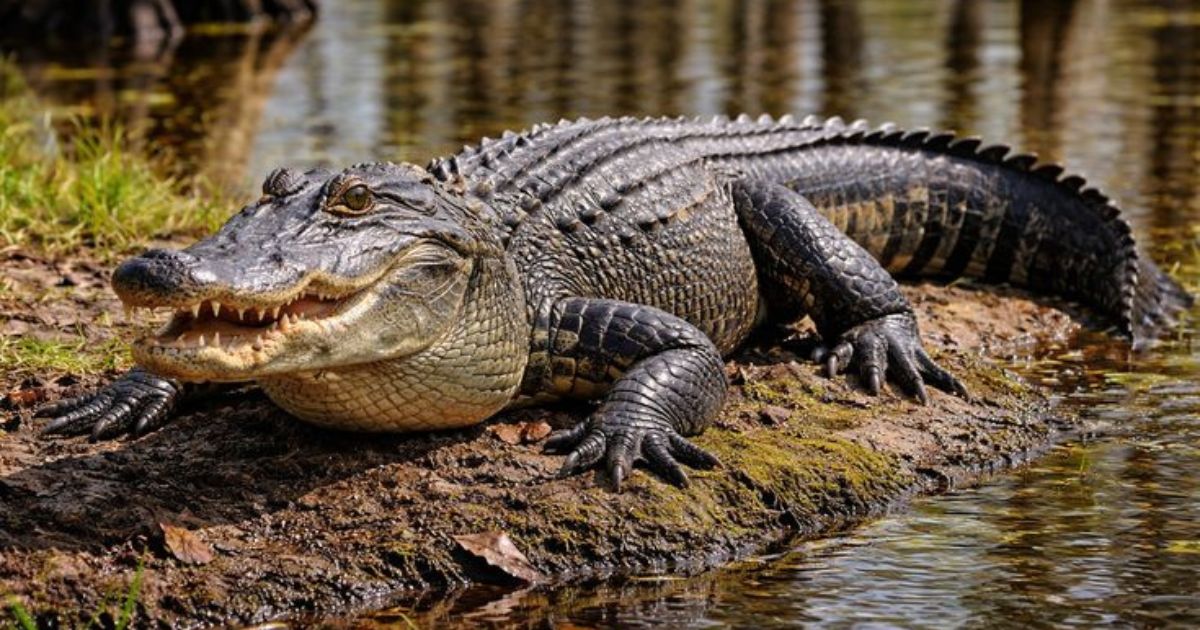 Uma mulher nadava com amigos até ser puxada para o fundo do rio em um ataque de jacaré de quase 3 metros; a tragédia é interrompida assim que a aproximação de um barco familiar assusta o animal para s