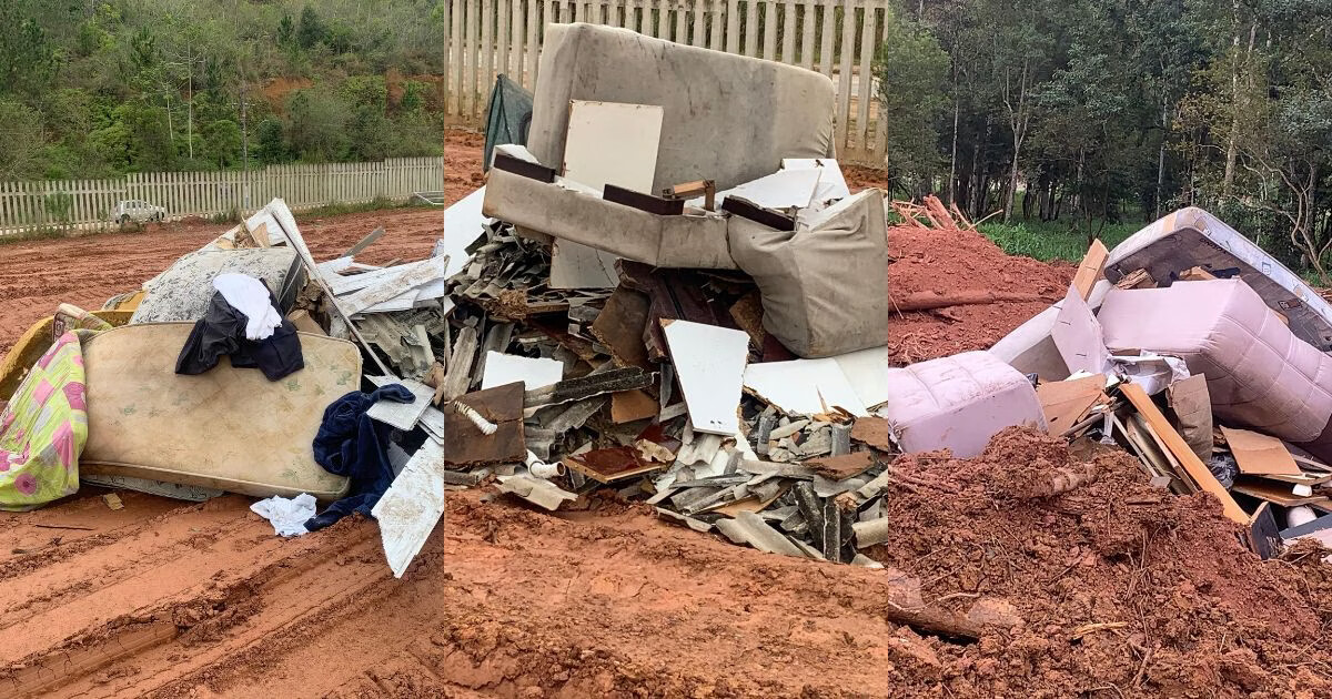 Vereador denuncia despejo irregular de entulhos e móveis no parque municipal de Guabiruba