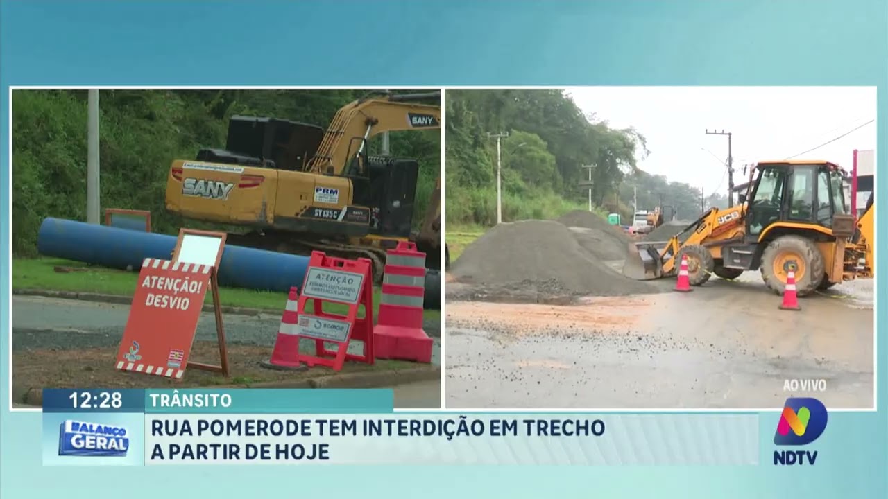 Trânsito: rua Pomerode tem interdição em trecho a partir desta quarta feira.