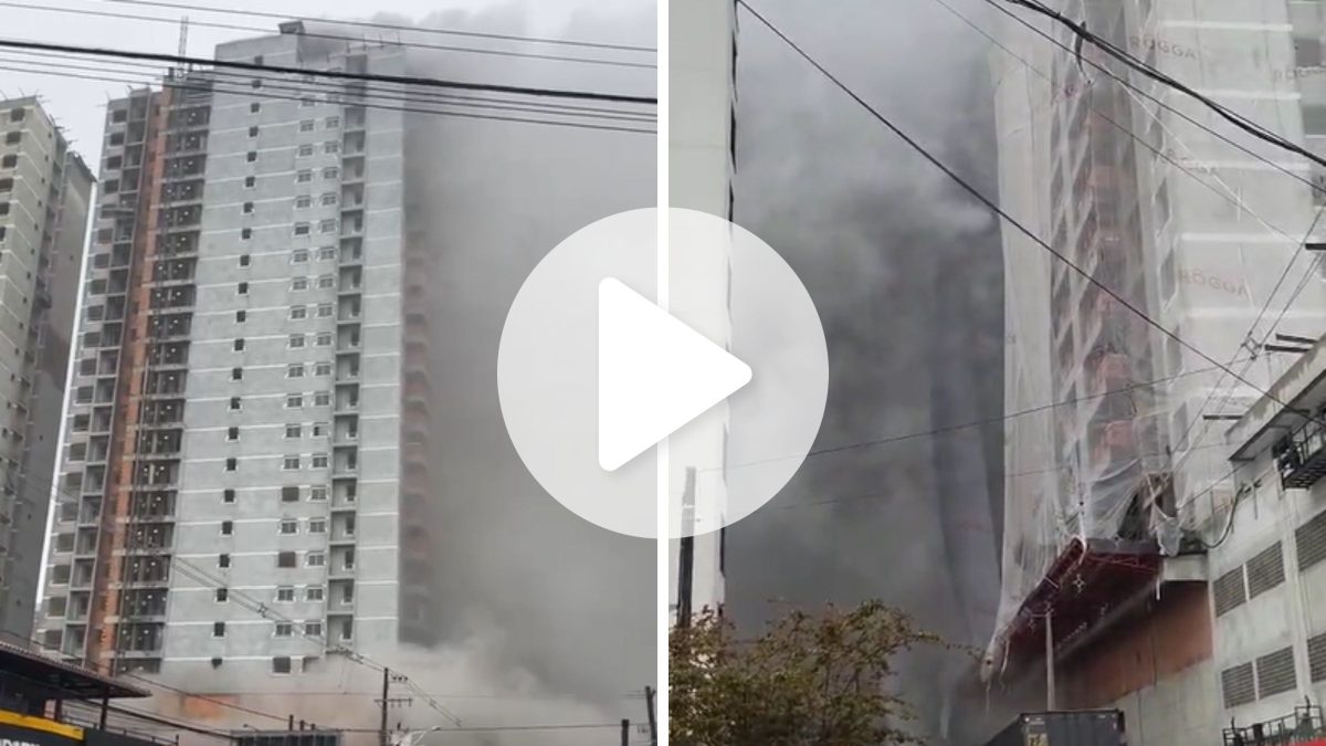 Incêndio em prédio assusta moradores e mobiliza bombeiros em praia de SC