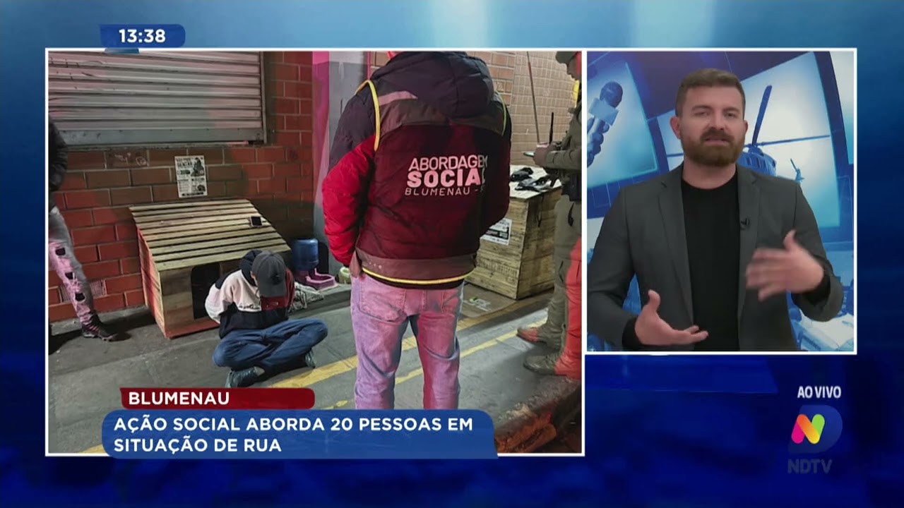 Blumenau: ação social aborda 20 pessoas em situação de rua