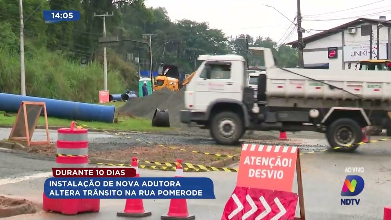 Durante 10 dias: instalação de nova adutora altera trânsito na rua Pomerode