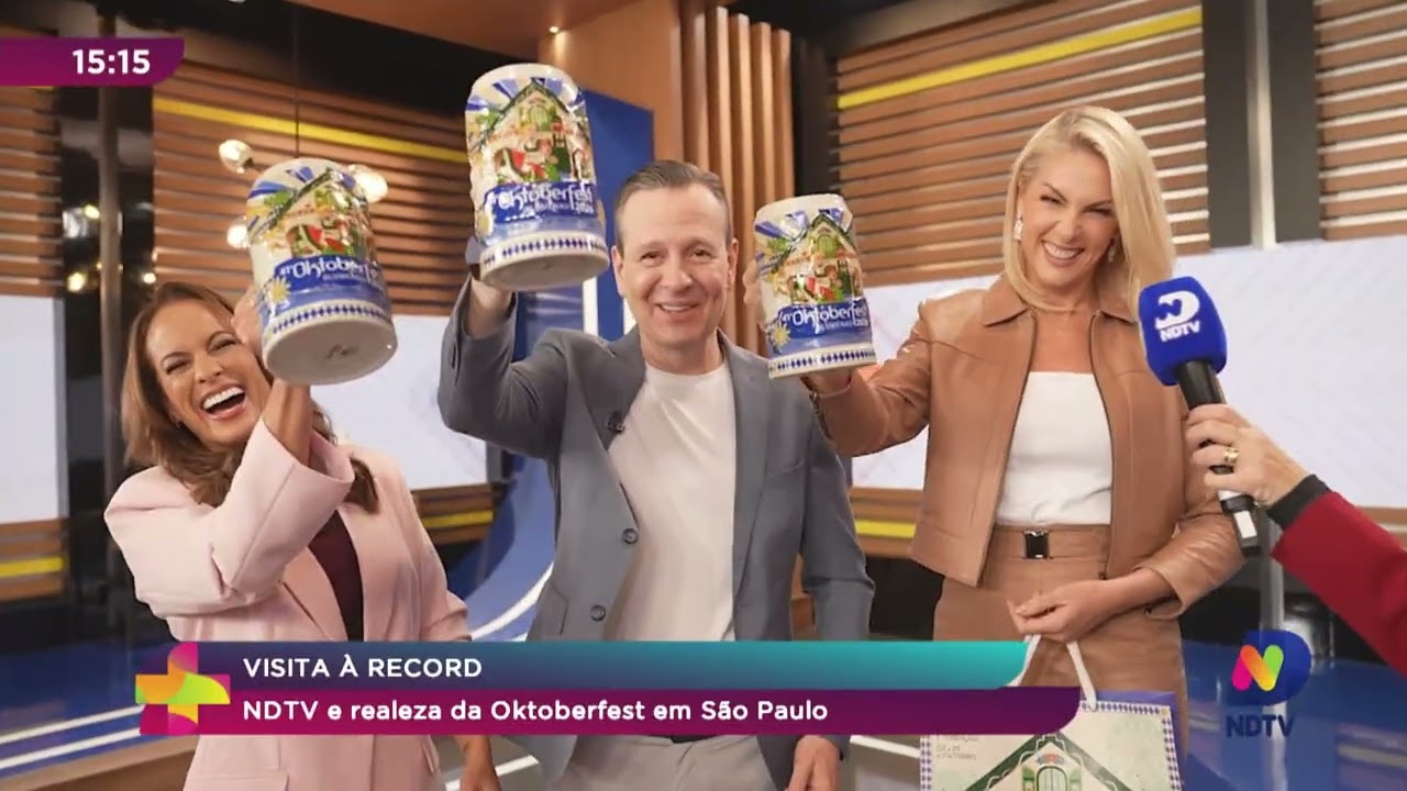 Visita à Record: NDTV e realeza da Oktoberfest em São Paulo