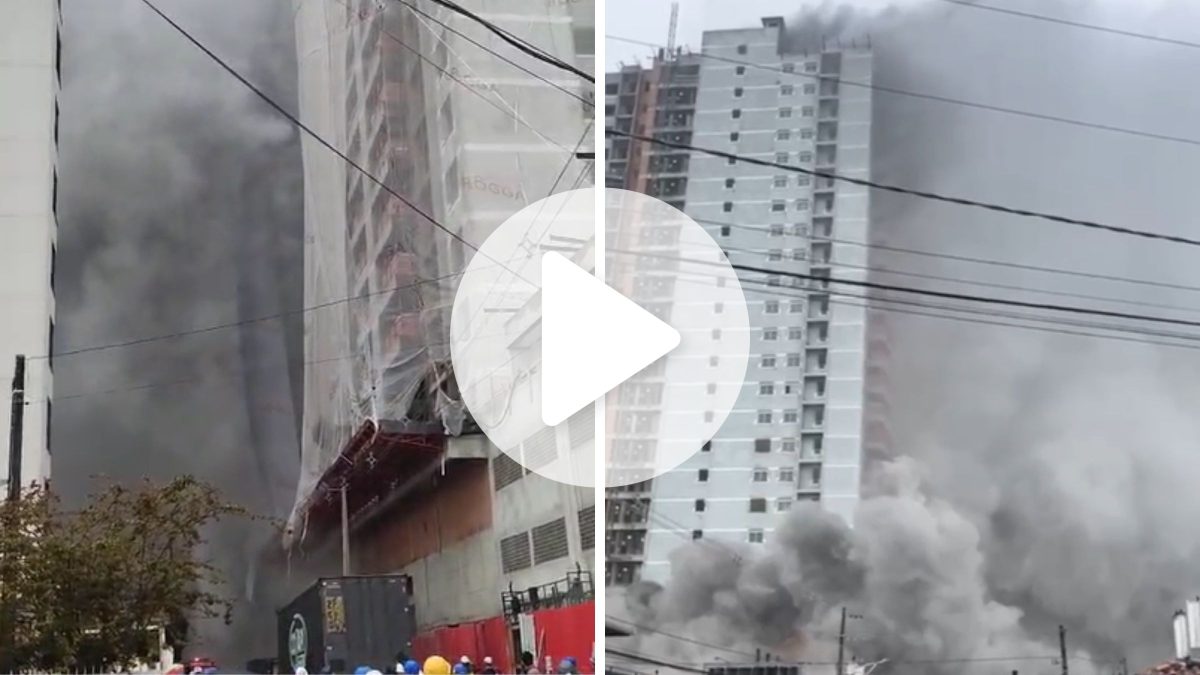 Incêndio em prédio que causou enorme cortina de fumaça pode ter começado em tubos em praia de SC