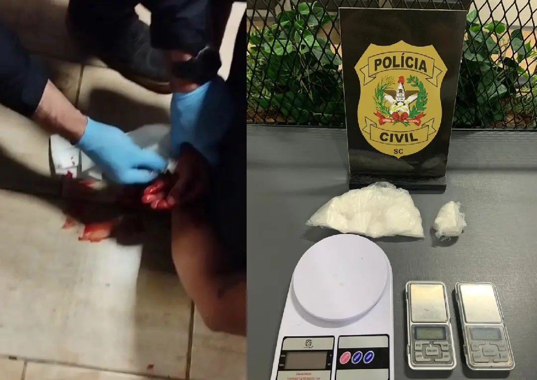 (VÍDEO) Polícia revela detalhes de operação em Brusque onde suspeito tentou fugir pela sacada