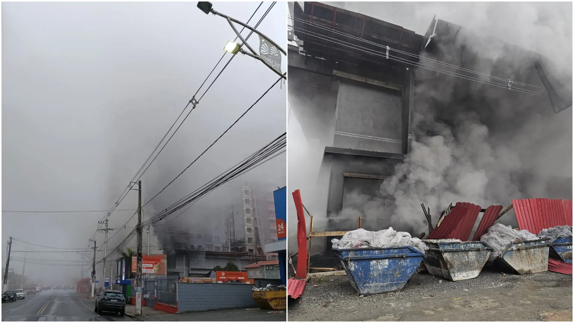 Incêndio cobre com fumaça avenida de cidade turística de SC | G1