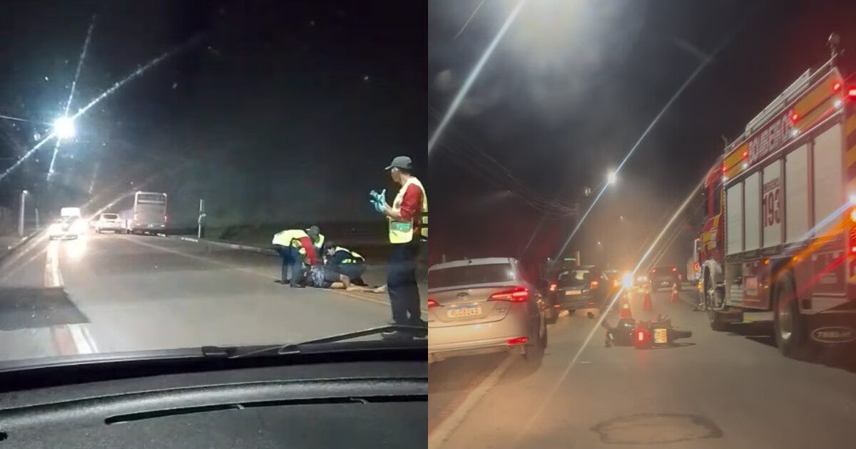 Motociclista fica ferido após colisão com ônibus em Brusque