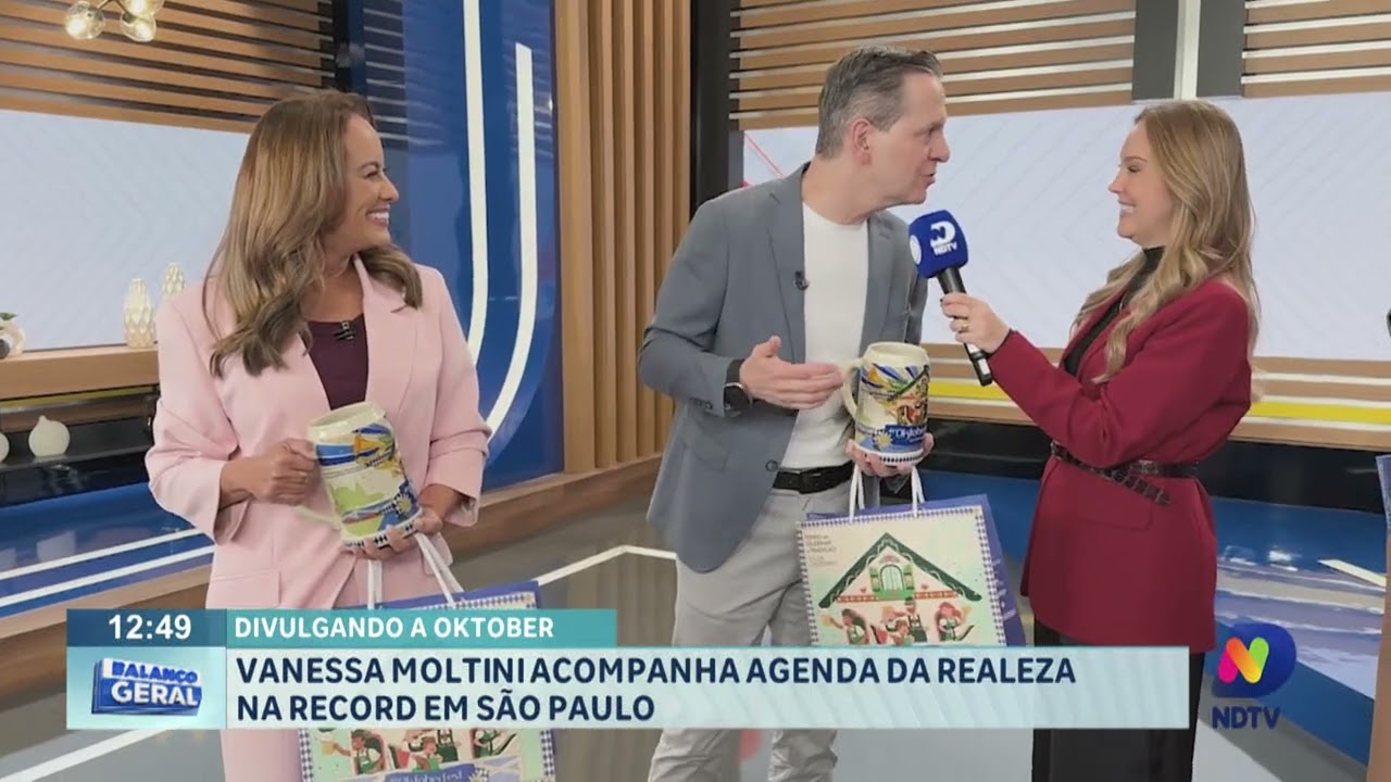Oktoberfest em destaque: Vanessa Moltini acompanha agenda da realeza na Record