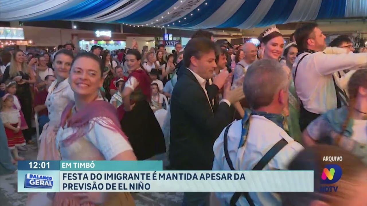 Em Timbó: Festa do Imigrante é mantida apesar da previsão de El Niño