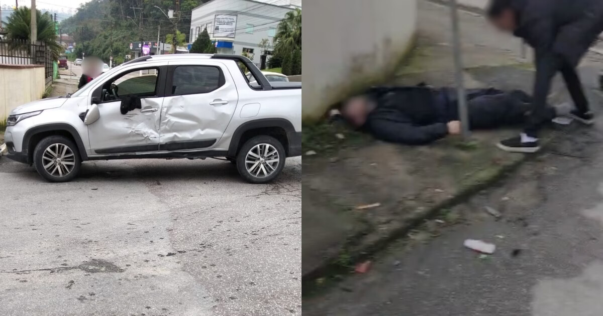 Motociclista fica ferido após bater contra picape no Águas Claras, em Brusque