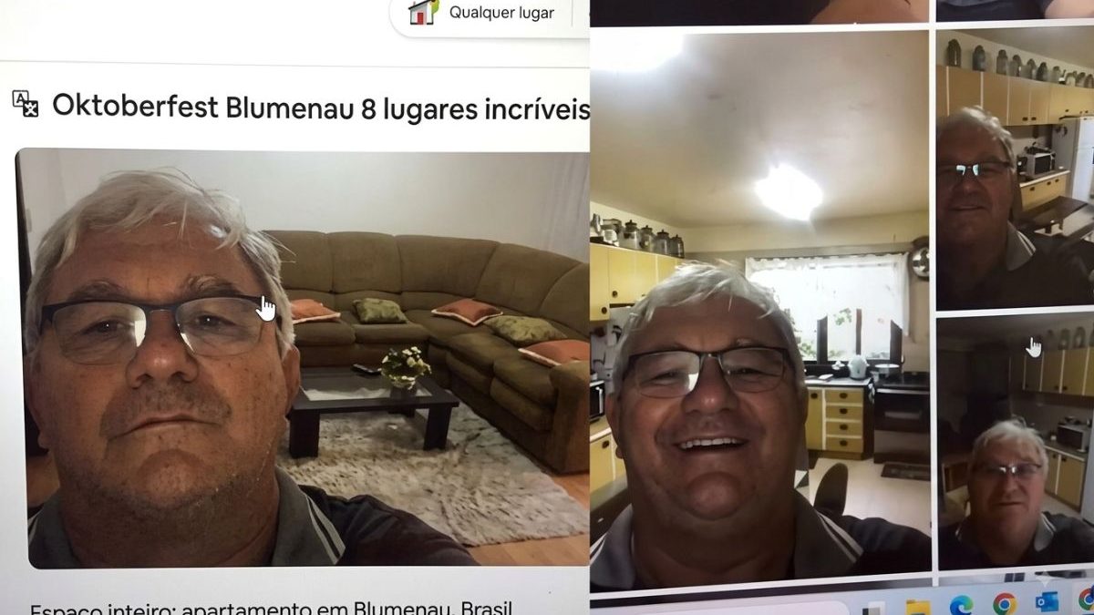Anfitrião rouba a cena em fotos de anúncio no Airbnb para alugar casa durante a temporada da Oktoberfest Blumenau 2026: ‘Me convenceu pelo carisma’