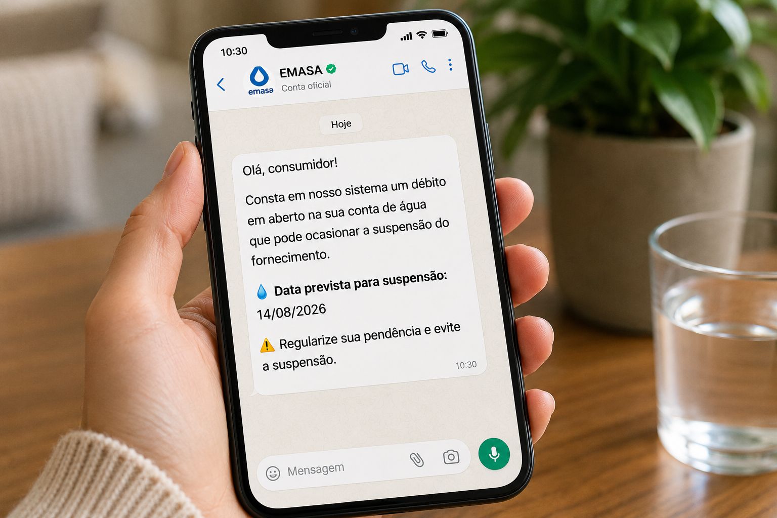 Vereador Achutti quer que Emasa avise consumidores por WhatsApp antes de cortar água por falta de pagamento
