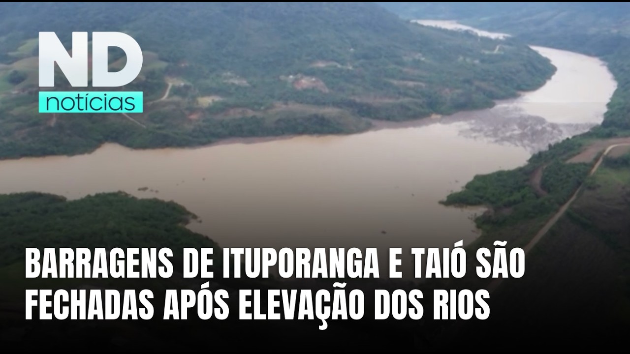 Rios sobem no Alto Vale e Defesa Civil fecha comportas de barragens