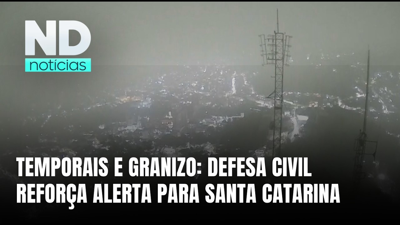 Defesa Civil emite alerta laranja para temporais e granizo em SC