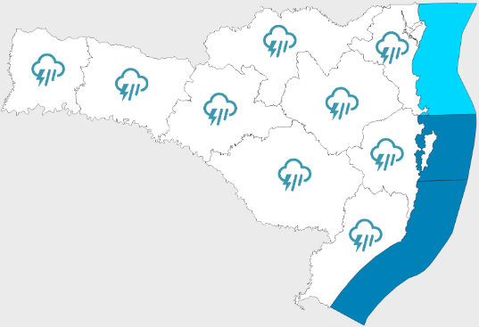 Previsão para os próximos 5 dias (14/08) - Secretaria de Estado da Proteção e Defesa Civil de Santa Catarina