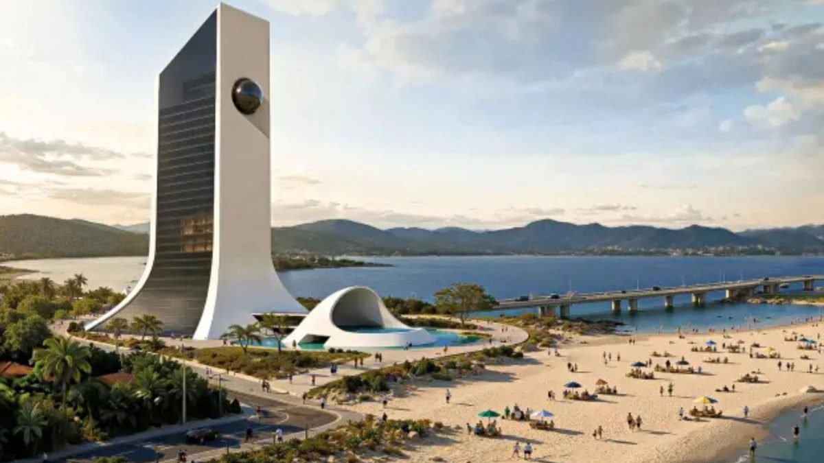 Monumento à beira-mar: destino turístico do RJ vai ganhar hotel inédito de 25 andares e 180 quartos projetado por Oscar Niemeyer