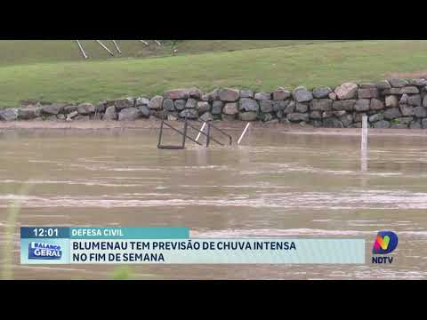 Defesa Civil: Blumenau tem previsão de chuva intensa no fim de semana