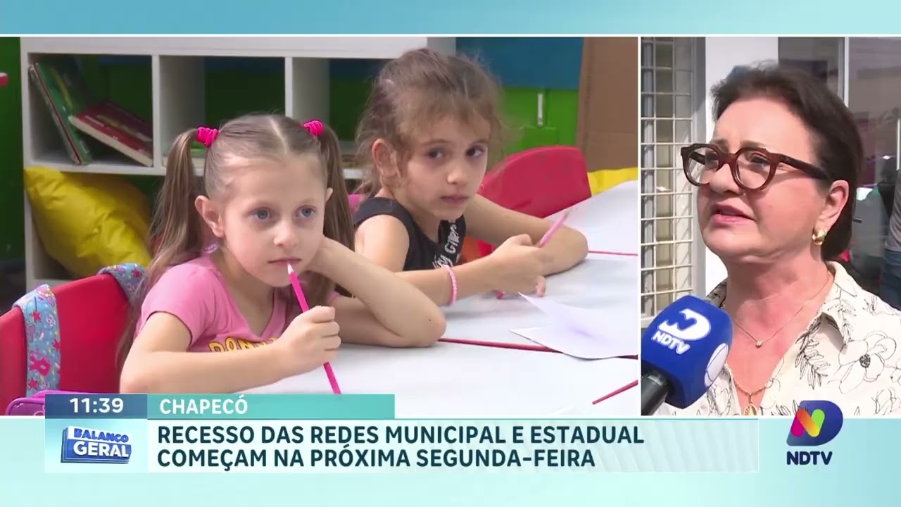 Redes municipal e estadual de Chapecó iniciam recesso na segunda