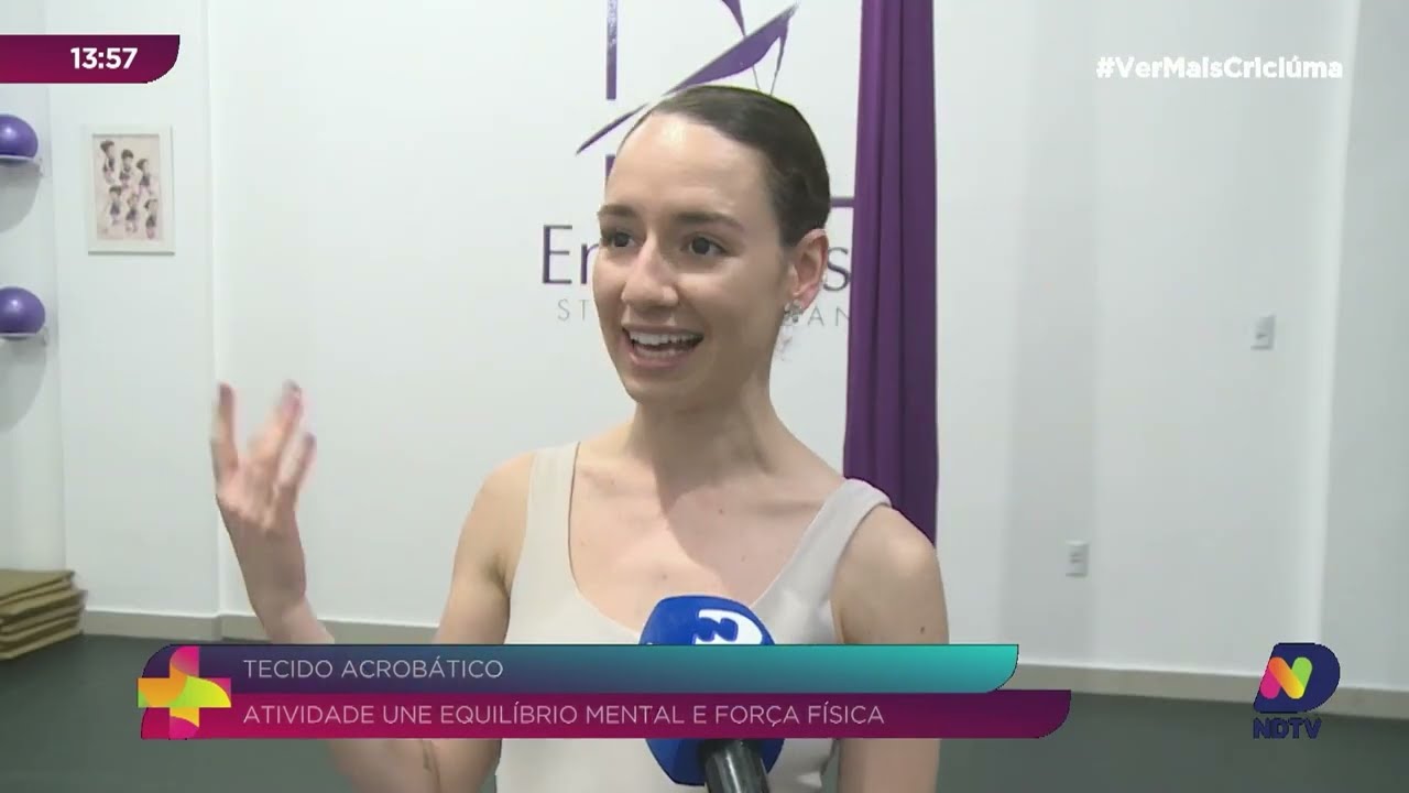 Tecido acrobático desafia corpo e equilíbrio com muita técnica