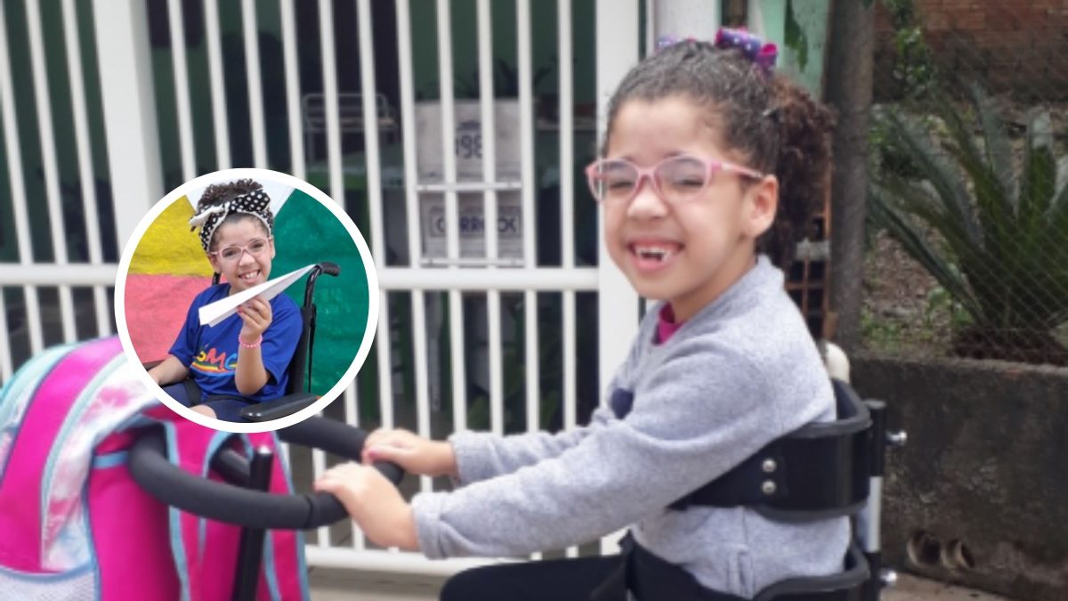 ‘O sonho dela é andar sozinha’: menina de 7 anos com paralisia cerebral mobiliza corrente do bem em SC