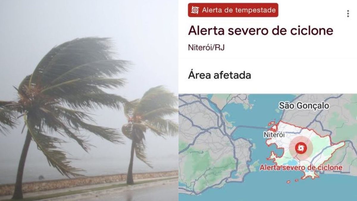 Google dispara alerta de ‘ciclone severo’ no RJ, assusta moradores e Defesa Civil explica confusão