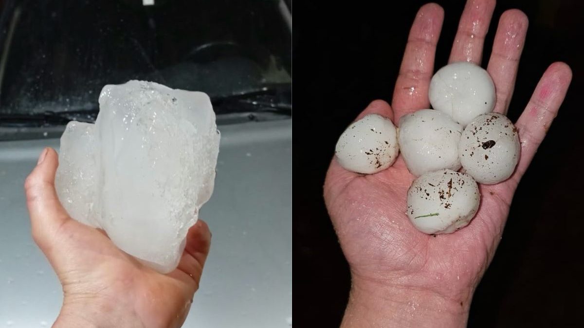 Granizo do tamanho de bola de tênis assusta o Paraná; 114 cidades têm risco de tornado neste fim de semana