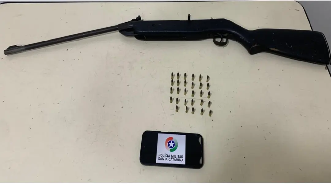 Mandado de prisão termina com apreensão de arma e munições