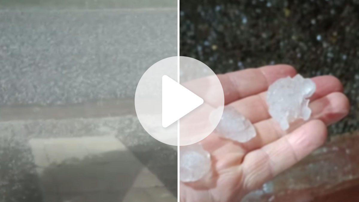 VÍDEO: Chuva de granizo ‘pinta’ o chão de branco no ‘corredor de tempestades’ em SC e impressiona moradores