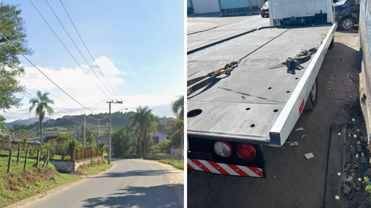 Mulher morre após perder controle de moto e bater em caminhão de guincho estacionado em SC