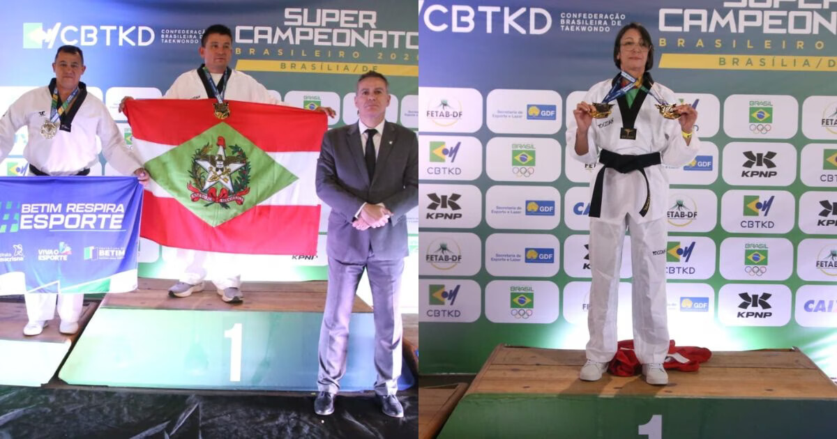 Atletas de Brusque conquistam quatro ouros em competição nacional de taekwondo