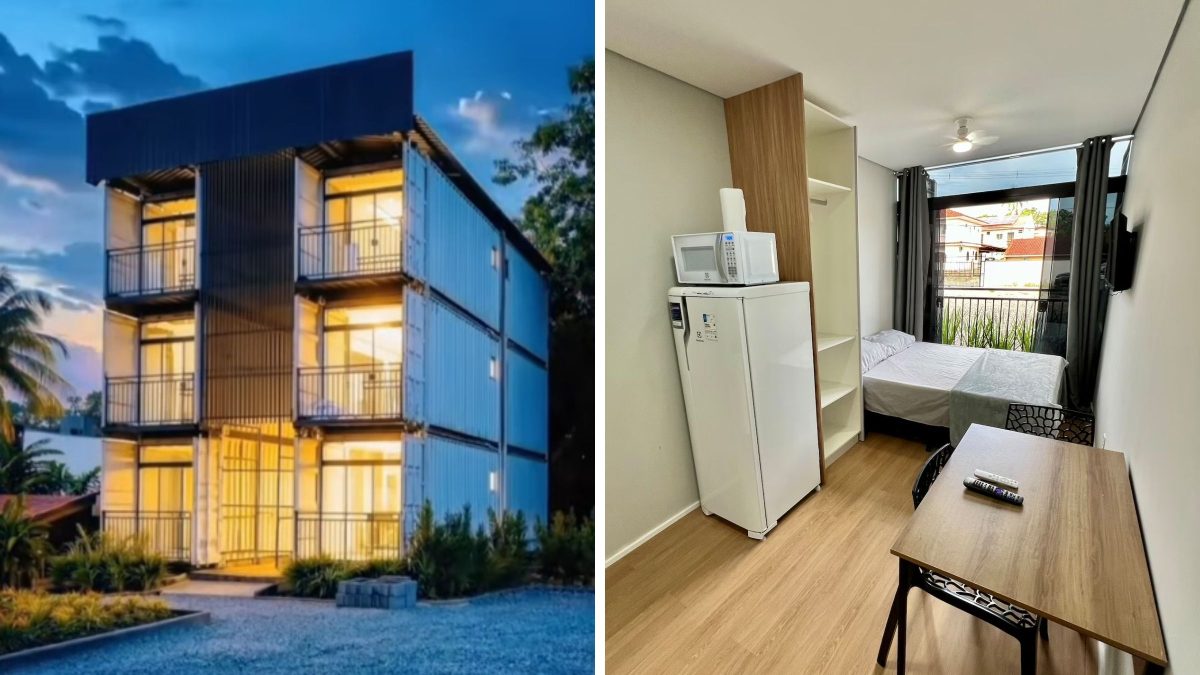 Contêineres viram prédio com 12 apartamentos e empresário aposta em novo modelo em Joinville