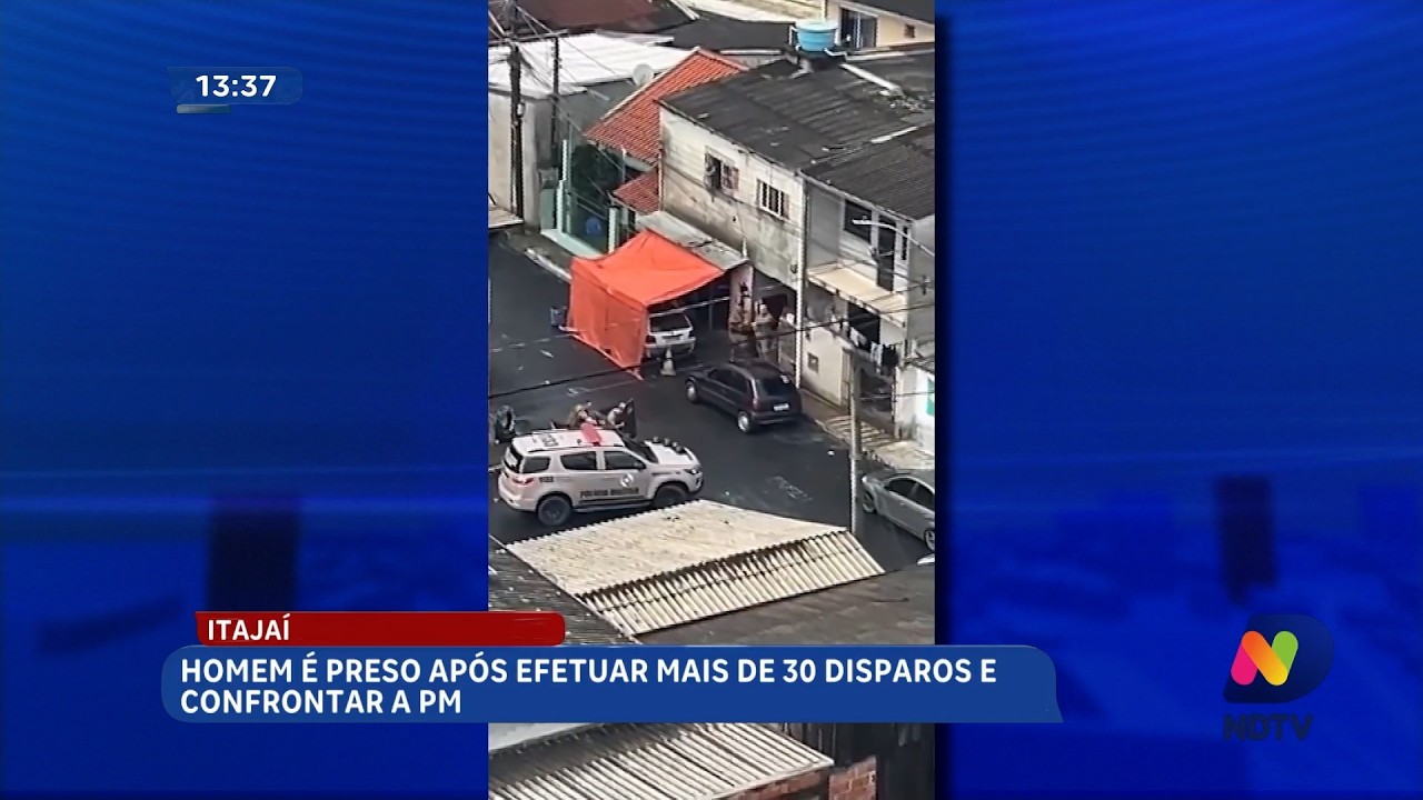 Homem é preso após efetuar mais de 30 disparos contra a PM em Itajaí