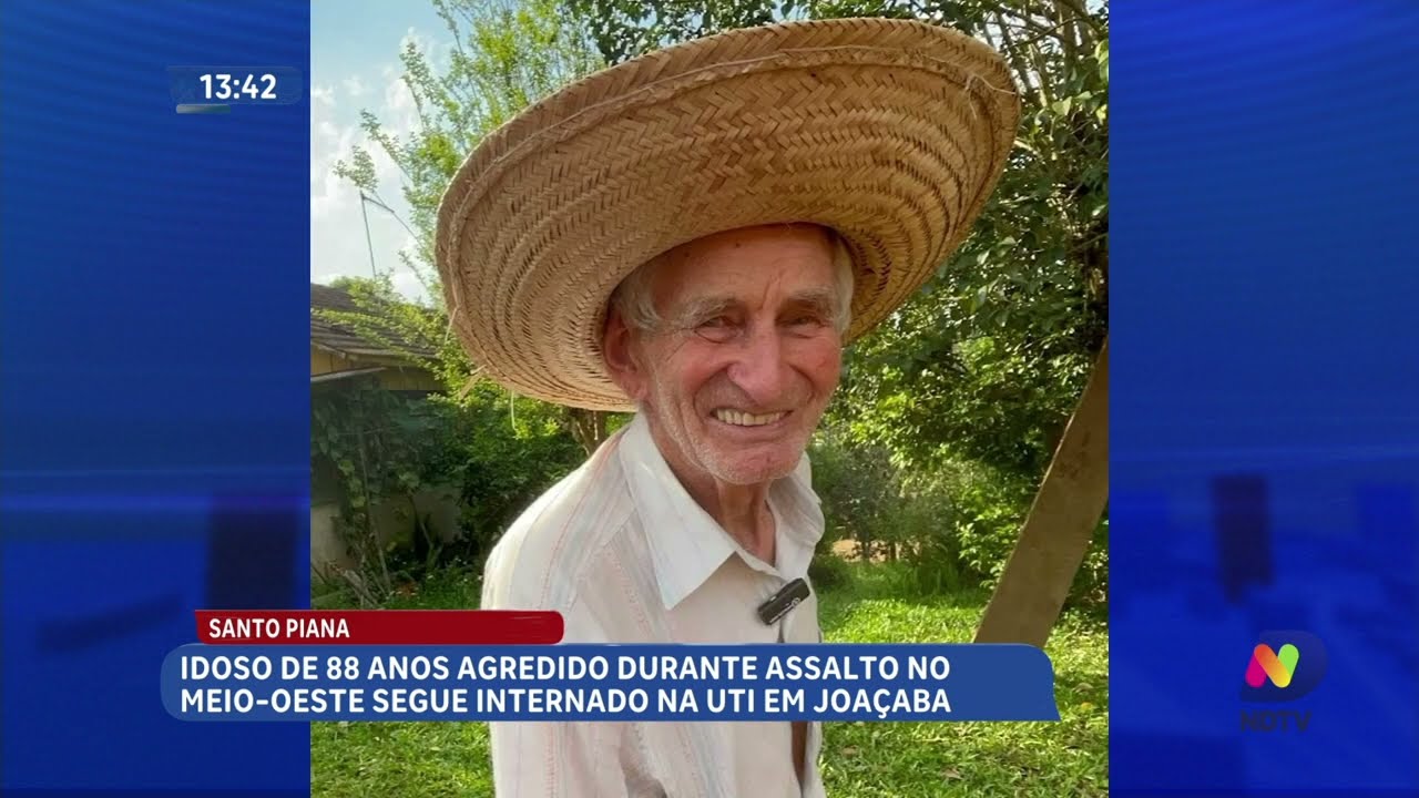 Idoso agredido durante assalto segue internado na UTI em Joaçaba