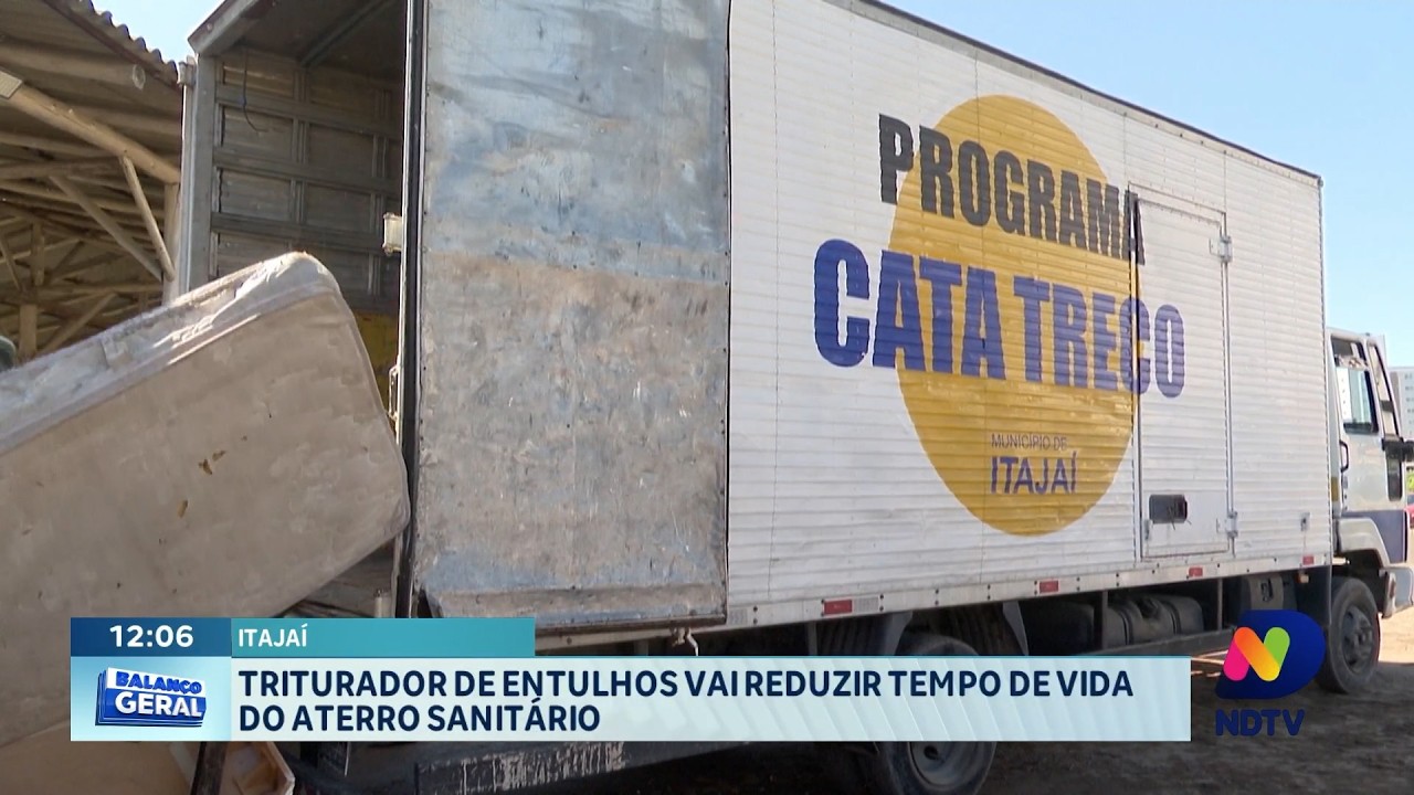 Itajaí usa triturador de entulhos para reduzir volume no aterro