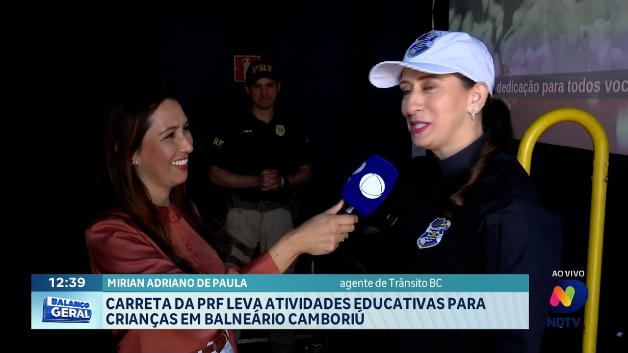 Carreta da PRF leva atividades educativas para crianças em BC