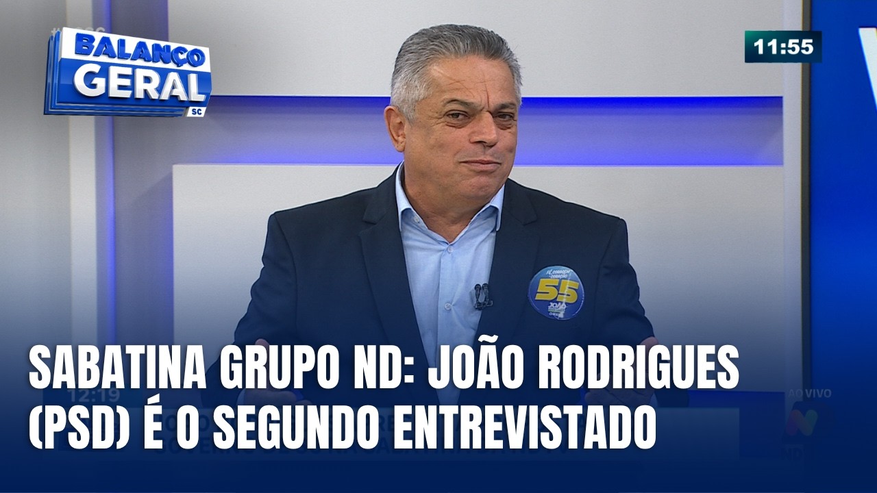 Eleições 2026: João Rodrigues responde sobre segurança, saúde e obras em SC na sabatina do Grupo ND