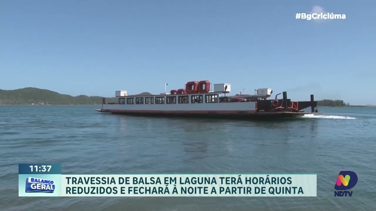 Balsa de Laguna terá redução no horário de funcionamento