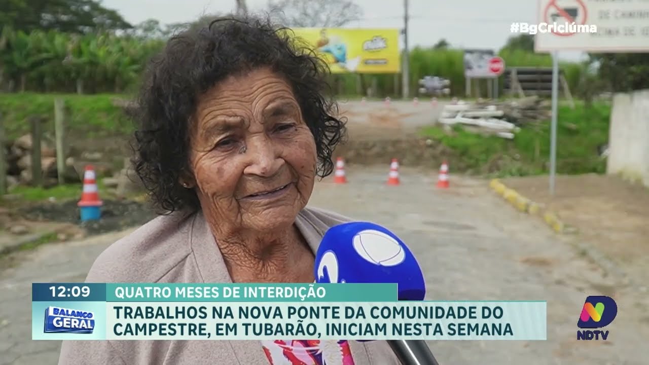Ponte do Campestre, em Tubarão, será substituída por nova estrutura