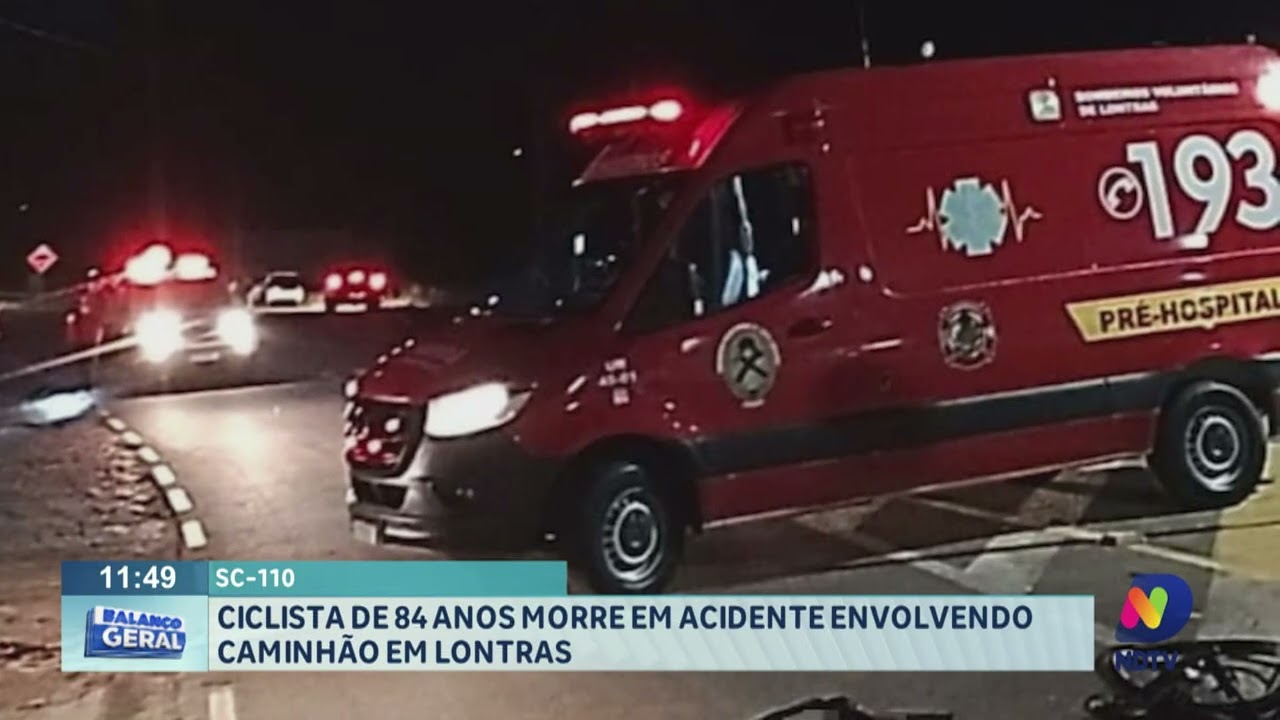 SC 110: ciclista de 84 anos morre em acidente envolvendo caminhão em Lontras.