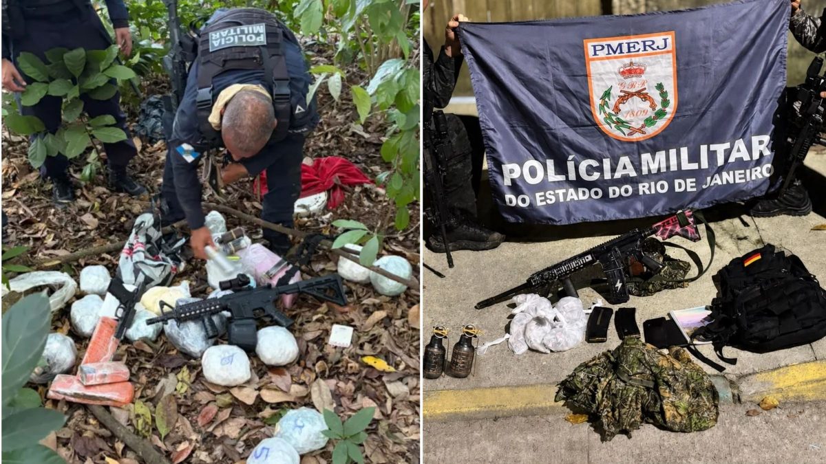 Megaoperação da PM em 76 comunidades do RJ encontra ‘Big Brother do tráfico’ e apreende granada, fuzis, pistolas e drogas