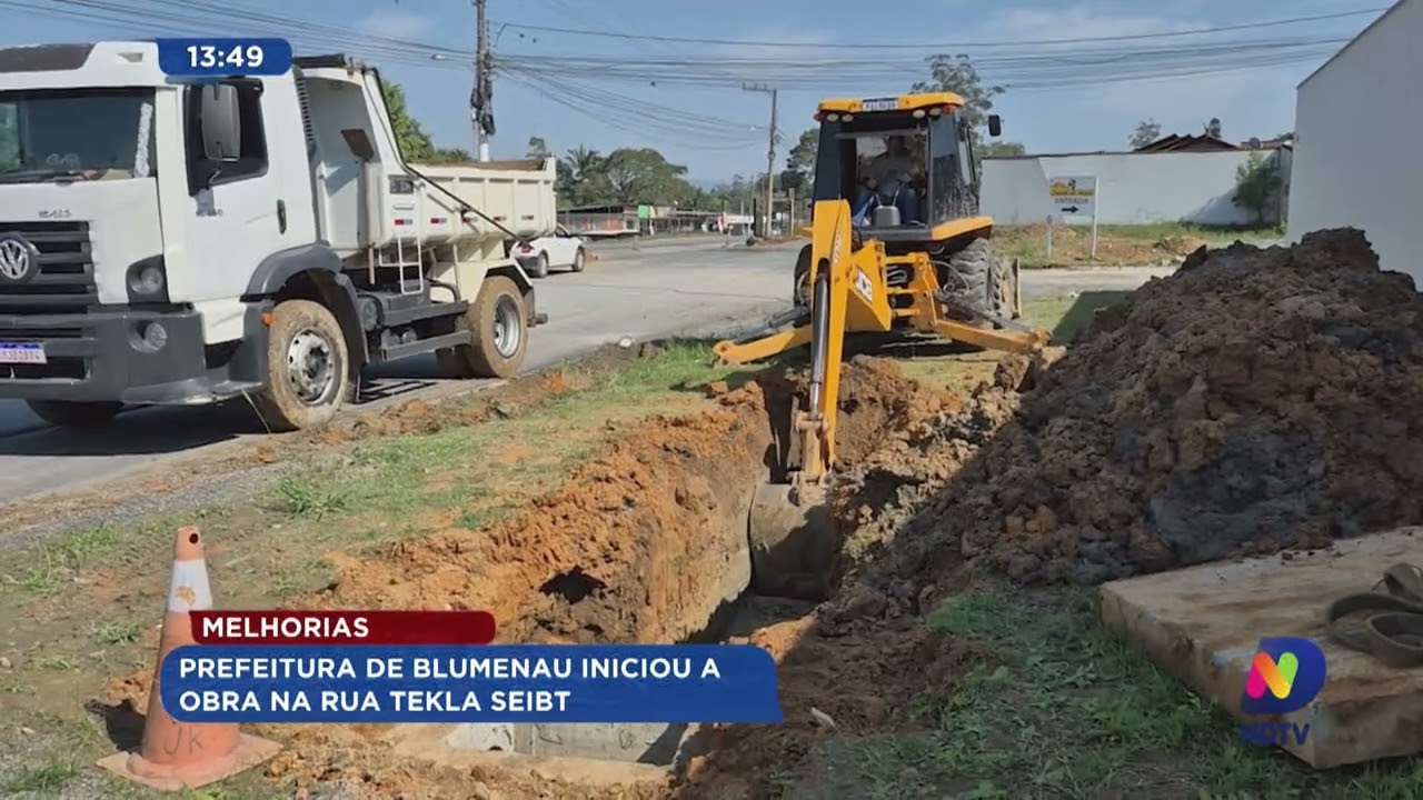 Melhorias: Prefeitura de Blumenau iniciou a obra na rua Tekla Seibt