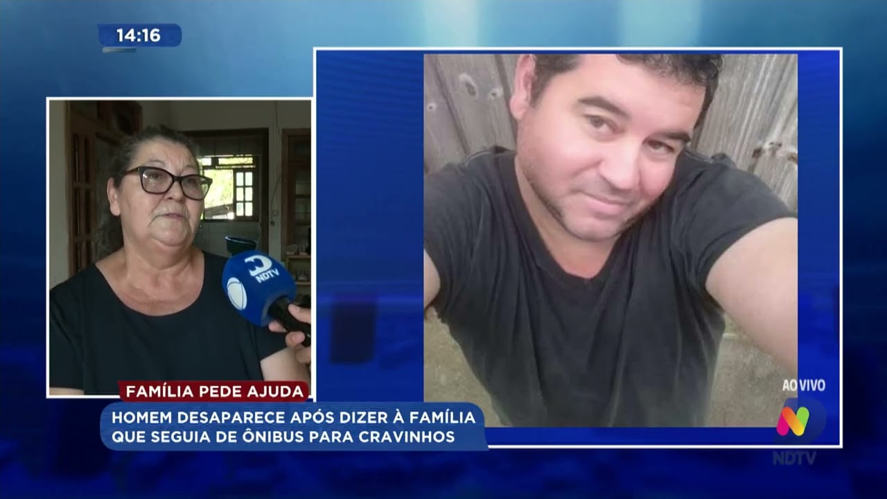 Família pede ajuda: homem desaparece após dizer à família que seguia de ônibus para São Paulo