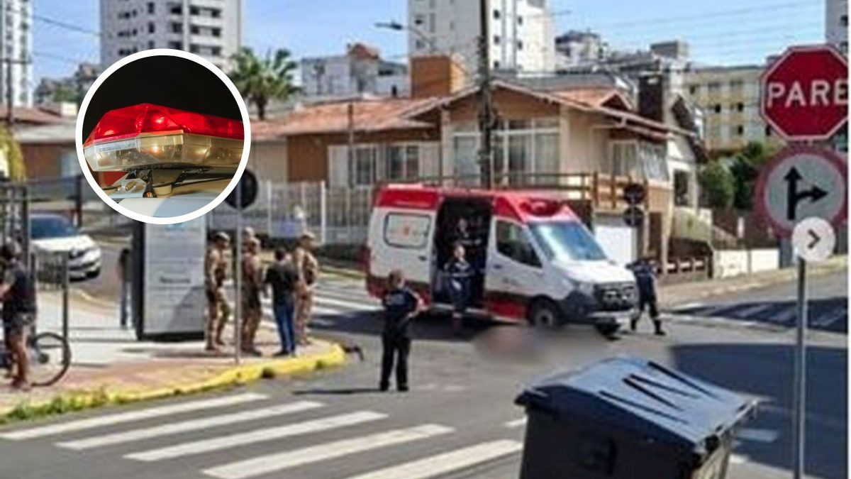 Homem em surto persegue crianças na saída de escola, avança contra policial e é baleado em cidade de SC