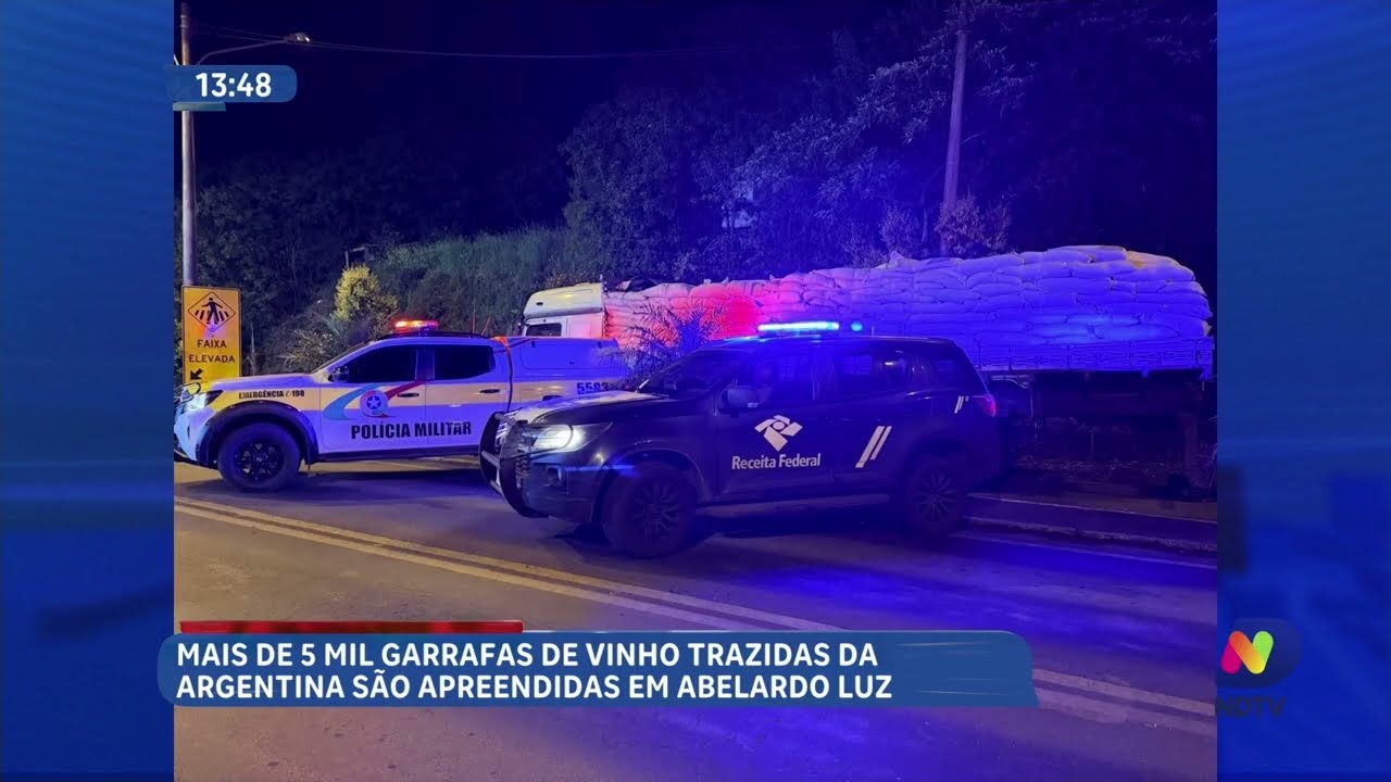 Carga com 5,5 mil garrafas de vinho é apreendida em Abelardo Luz