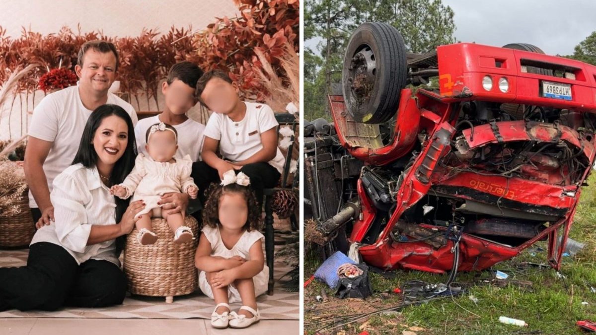 ‘Não sei como vou viver sem vocês’: mãe se despede do marido e dos dois filhos mortos em tragédia na SC-305