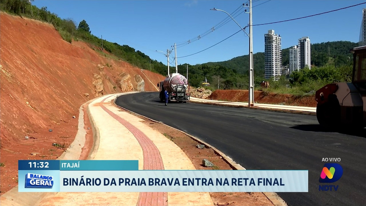 Binário da Praia Brava, em Itajaí, entra na reta final das obras