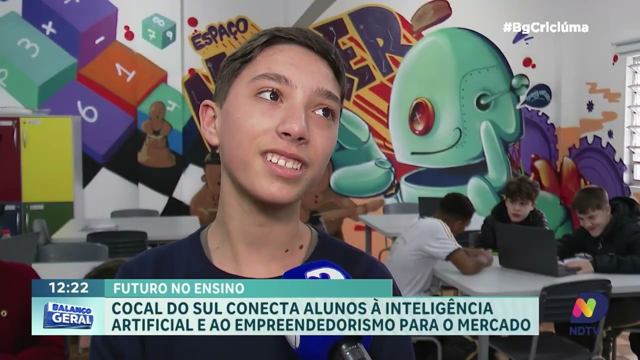 Projeto ensina inteligência artificial para alunos em Cocal do Sul